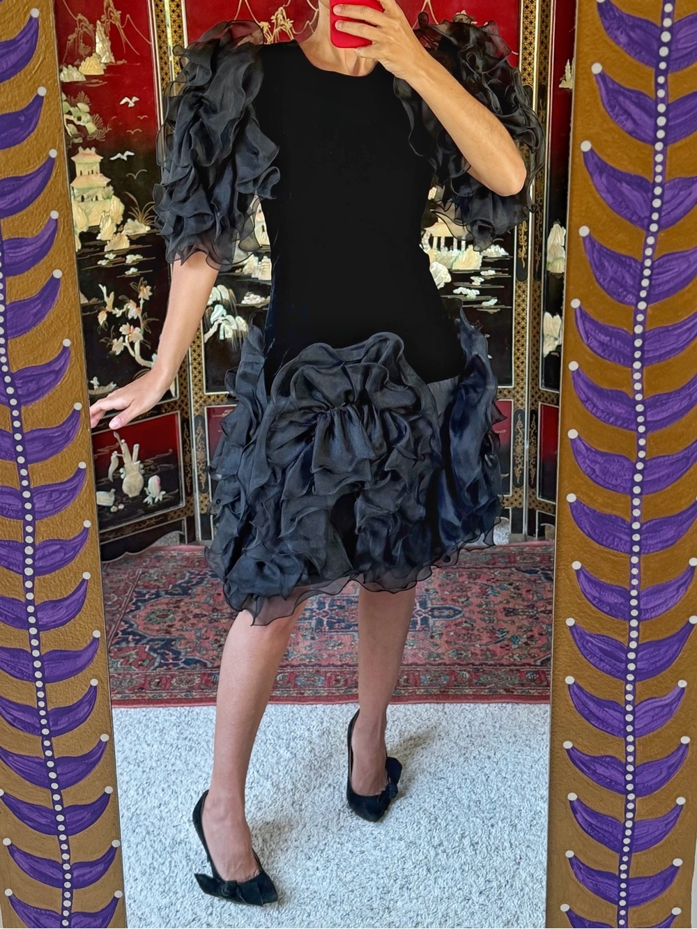 Vintage 80s velvet cocktail dress
